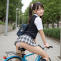 自転車通学　いちごのパンティ編 6枚目