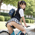 自転車通学　いちごのパンティ編 5枚目
