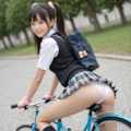 自転車通学　いちごのパンティ編 10枚目