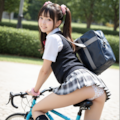 自転車通学　いちごのパンティ編 9枚目