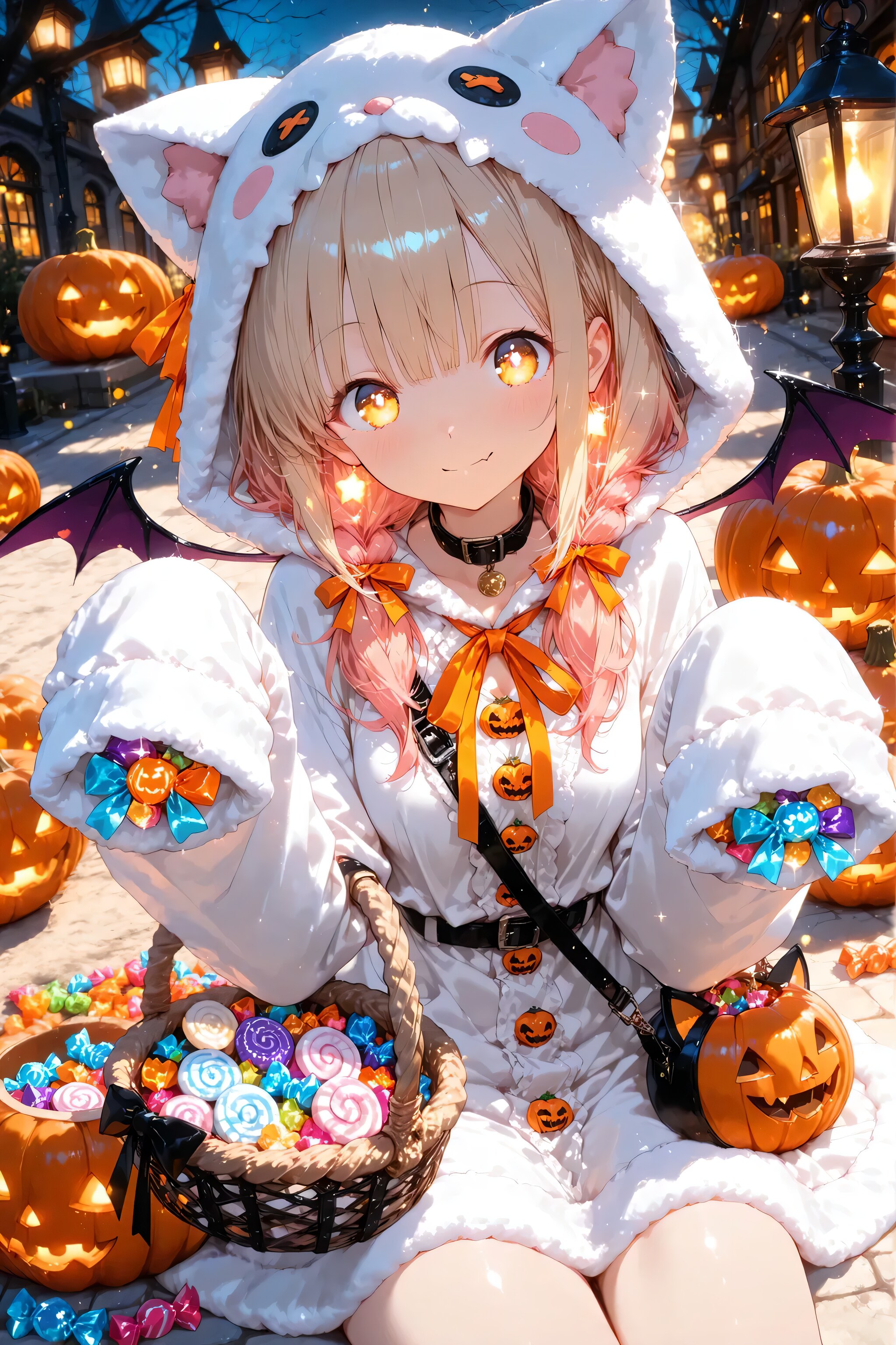 袖先でひとつ、灯の下のキャンディ | の人気AIイラスト・グラビア