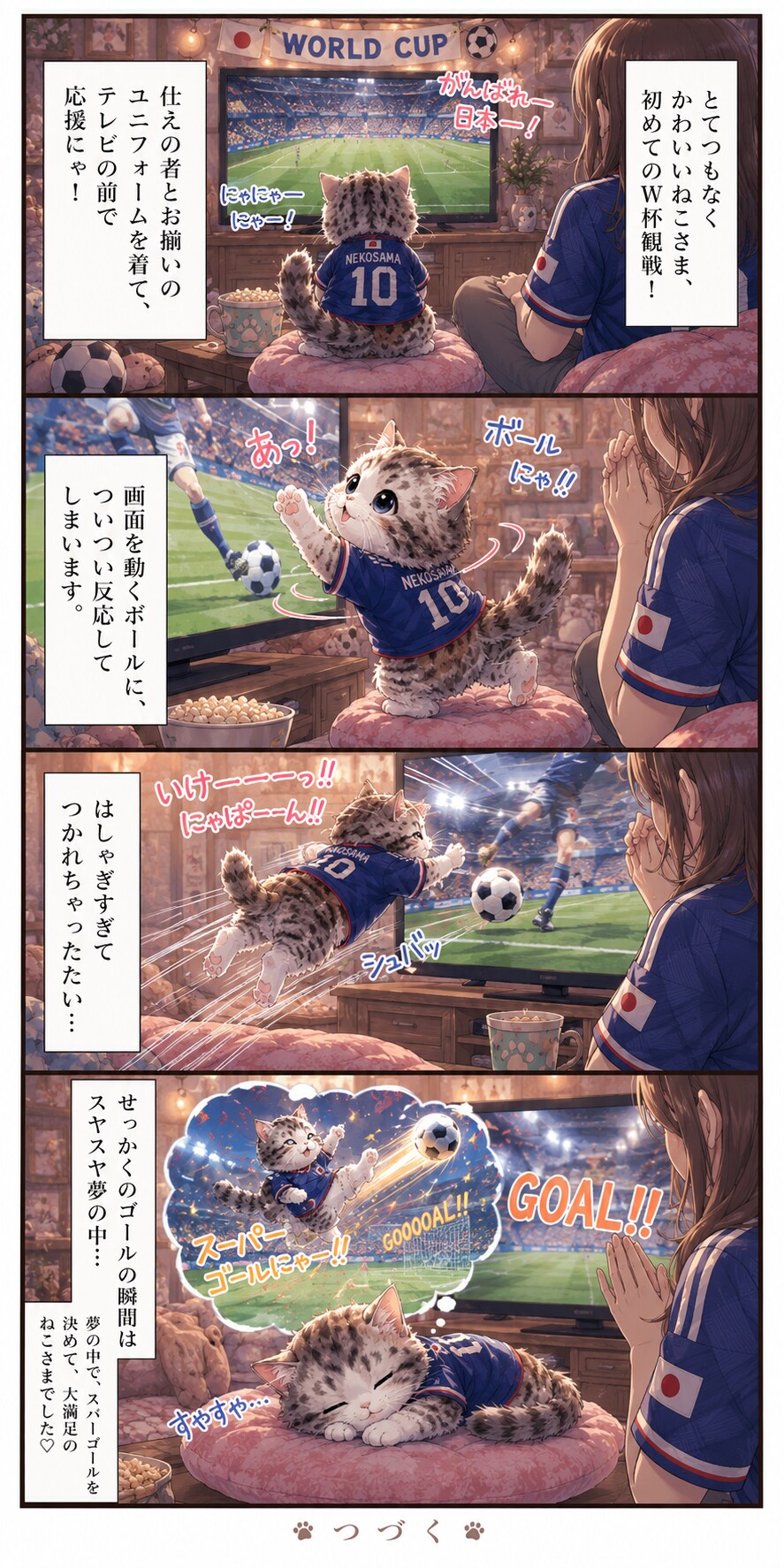 W杯を観戦するねこさま🐾