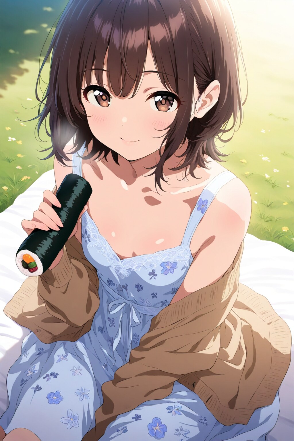 寿司を食べる秋の日