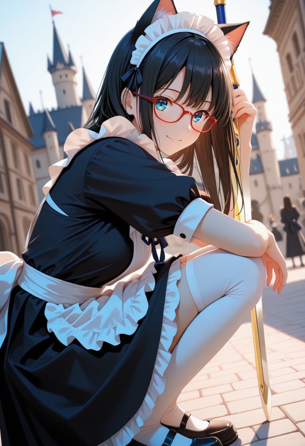 戦う猫耳メイドさん