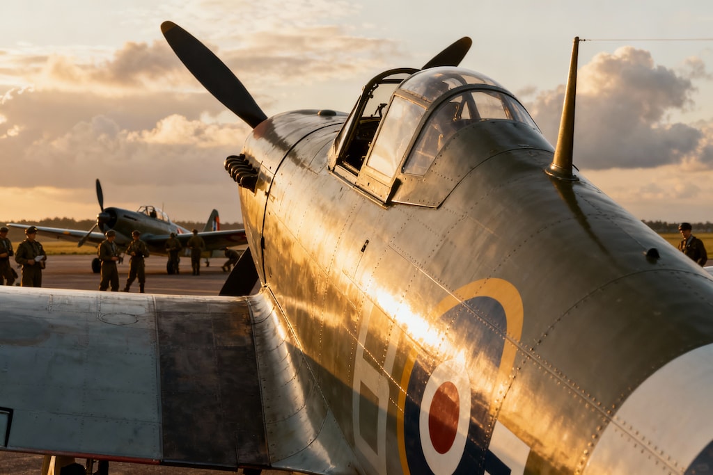 Seedream. 朝日を浴びた戦闘機