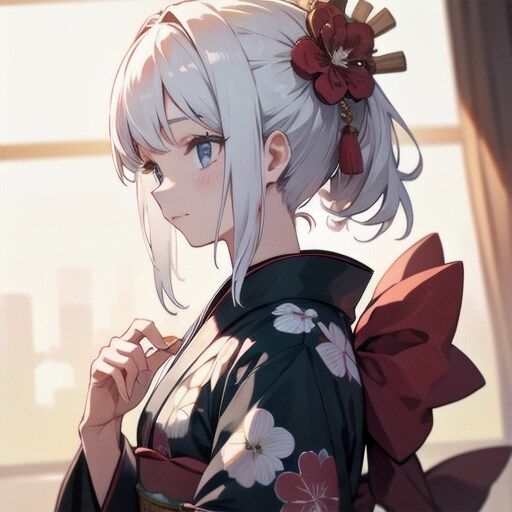 和服の白髪