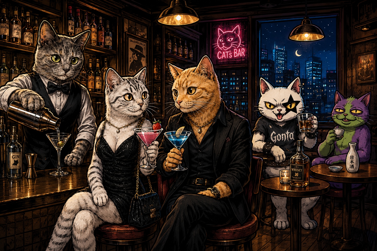 Cats Bar(すー、ぱち、びび、ごんた、ダサ猫)