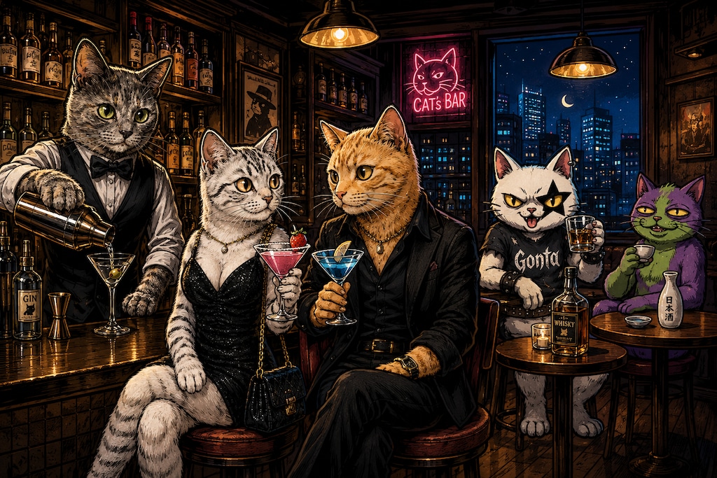 Cats Bar(すー、ぱち、びび、ごんた、ダサ猫)