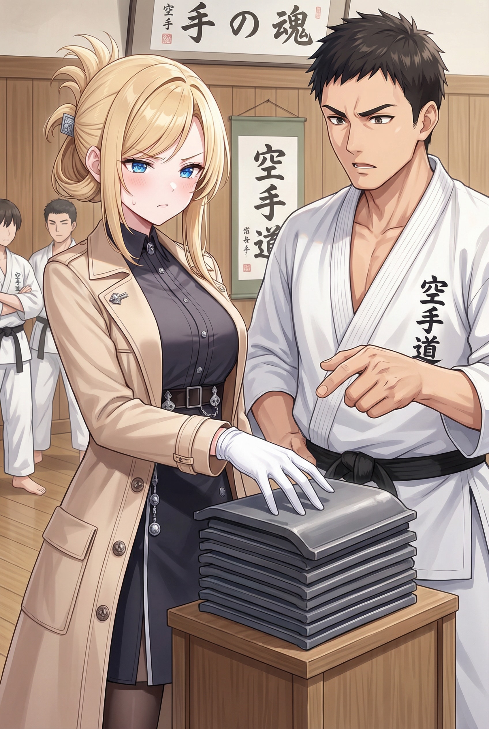 瓦割りにチャレンジしようとするノア・リードさん | の人気AIイラスト・グラビア