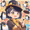 1/3：ペンギンイラスト制作中に偶然生成された女の子 10枚目