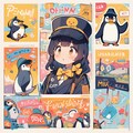 1/3：ペンギンイラスト制作中に偶然生成された女の子 8枚目