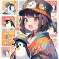 1/3：ペンギンイラスト制作中に偶然生成された女の子 3枚目