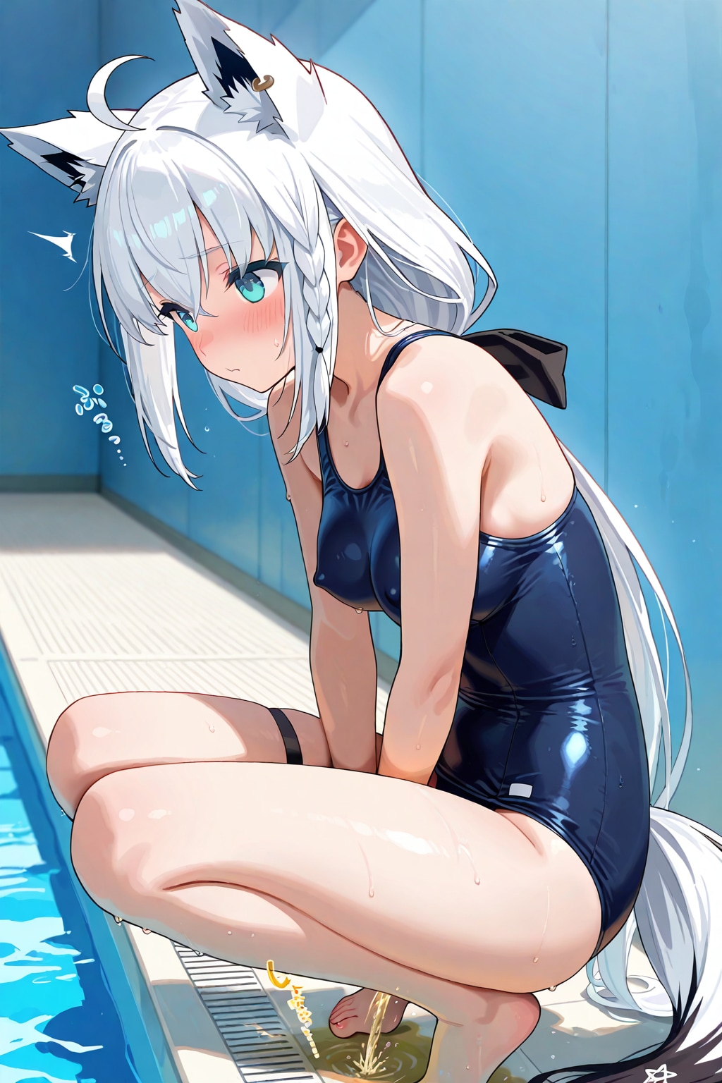 白上フブキ　スクール水着