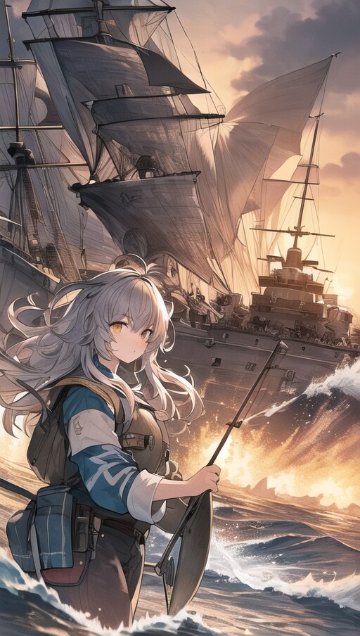 争いが起きているのに海釣りに行こうとする少女
