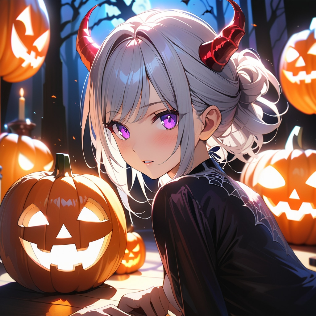 (693HQ)銀髪ちゃん悪魔 | の人気AIイラスト・グラビア