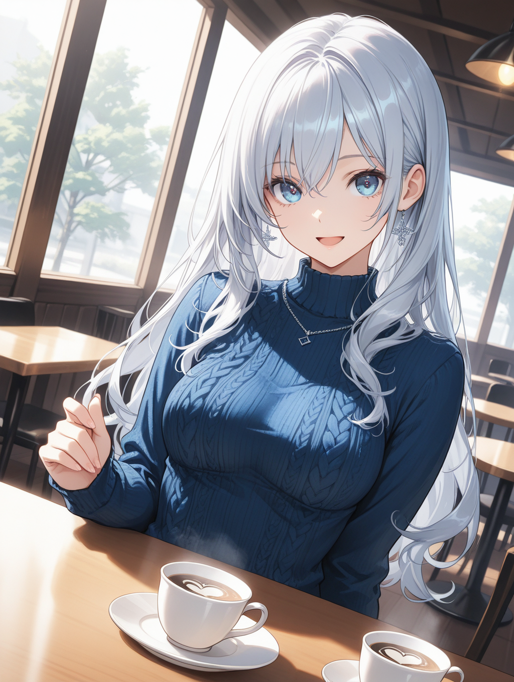 同級生とカフェデート | の人気AIイラスト・グラビア