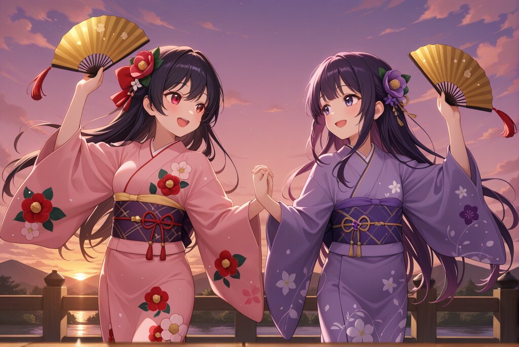 舞を披露するお嬢様達