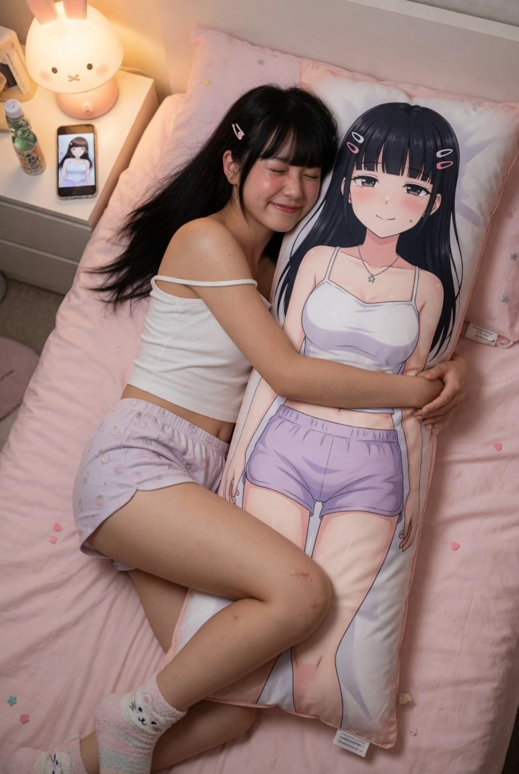 抱き枕と女の子