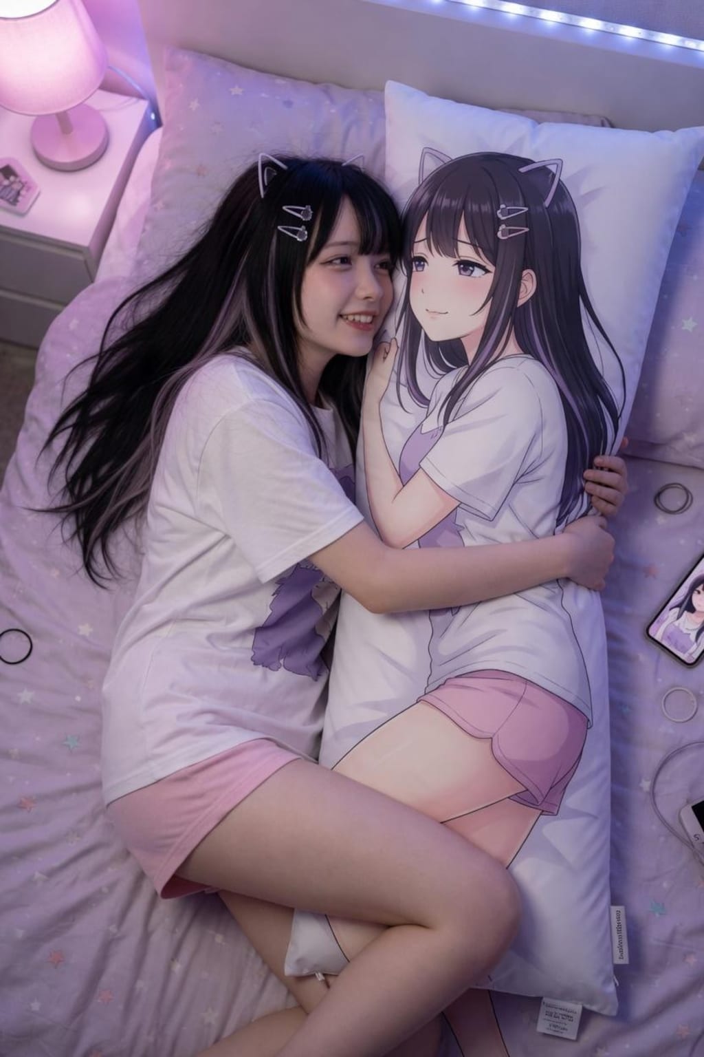 抱き枕と女の子