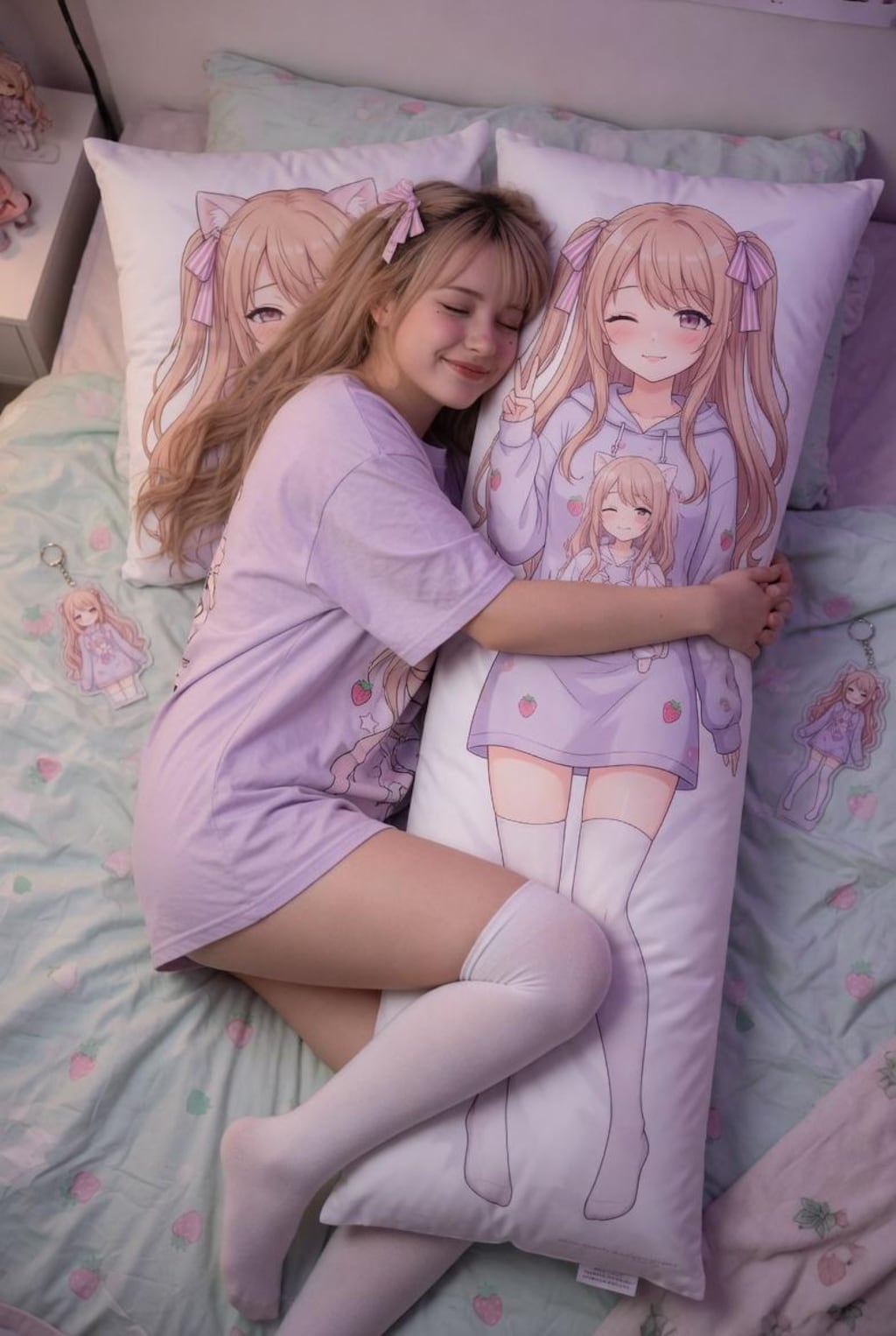 抱き枕と女の子