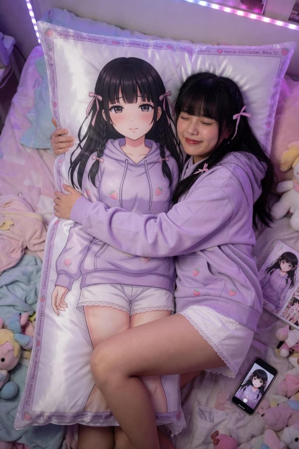 抱き枕と女の子