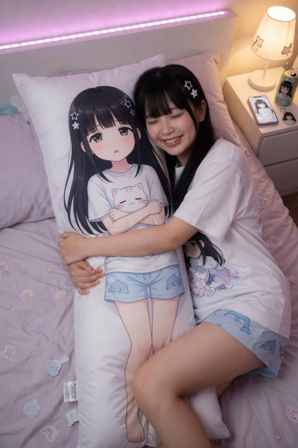 抱き枕と女の子