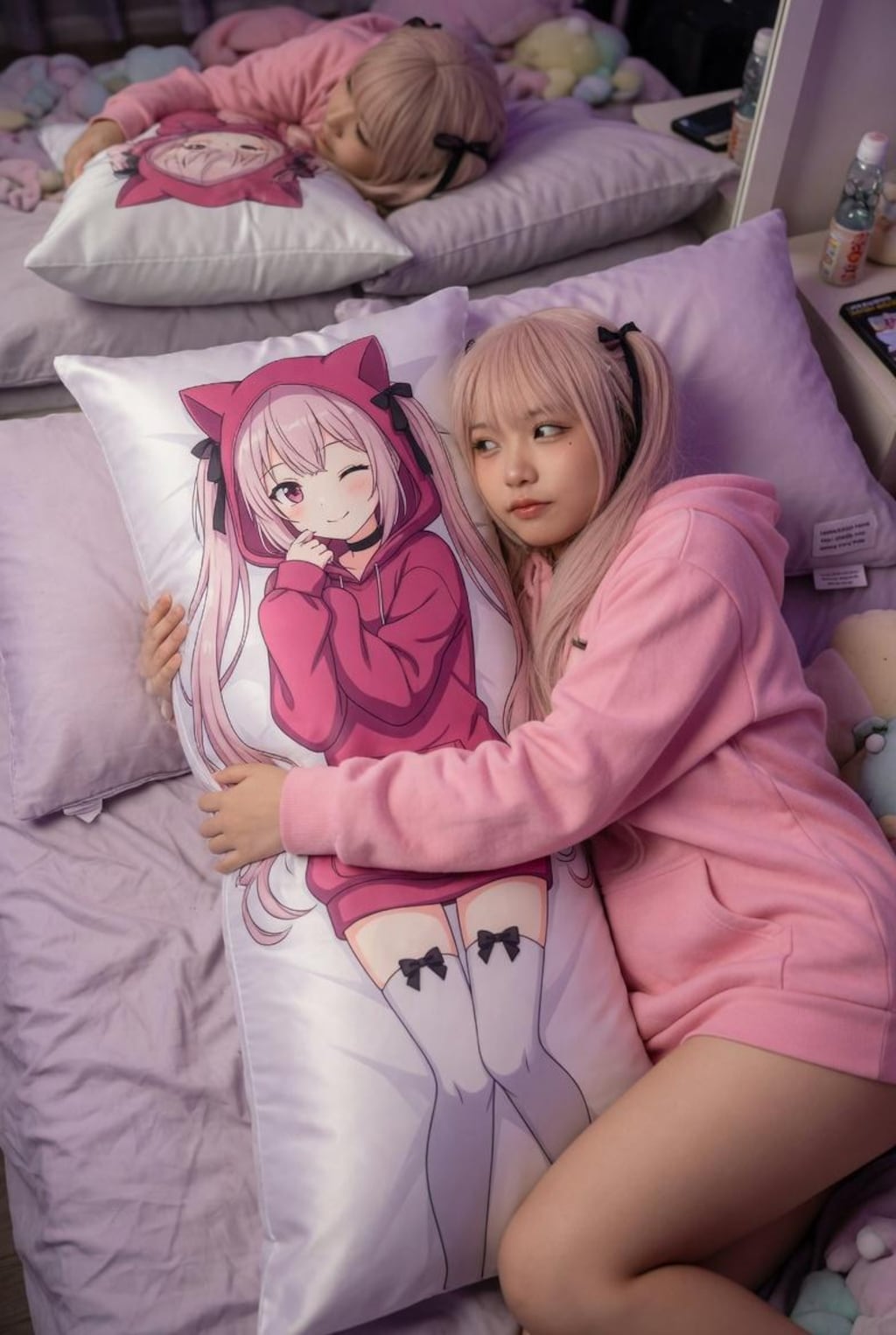 抱き枕と女の子