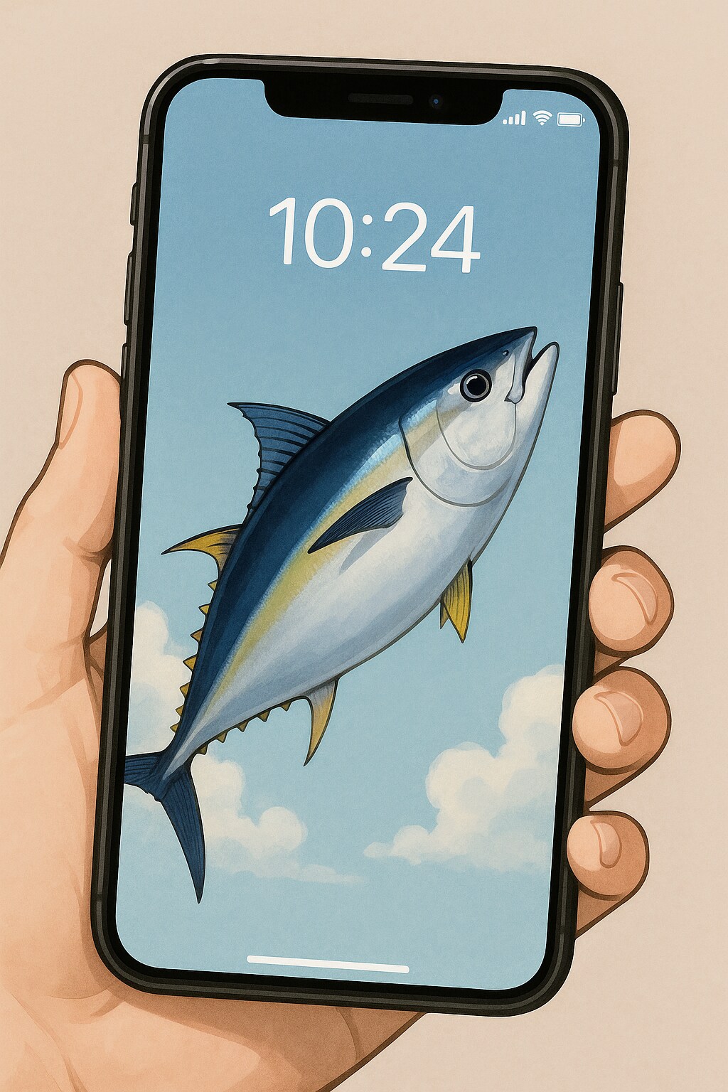 アグロ🐟️さんのスマホの待ち受け(予想🐟️💨)