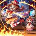 ひぃぃ〜！熱いぃぃ〜💦(火の輪くぐり) 3枚目