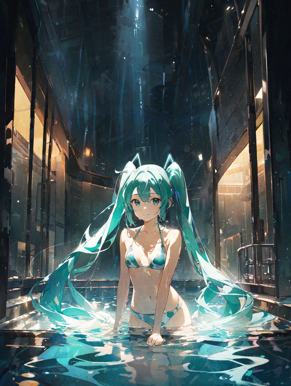 Night Pool | の人気AIイラスト・グラビア