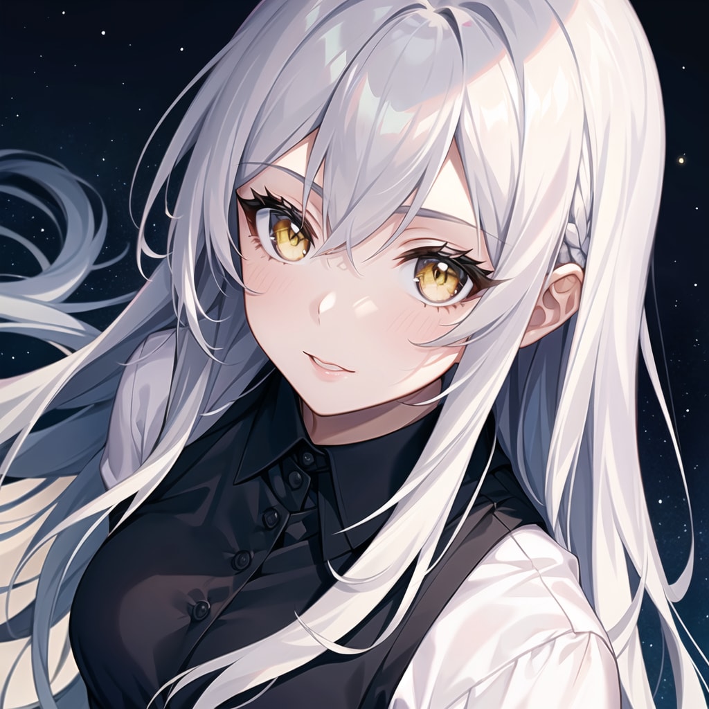 銀髪（白髪）金眼の女の子