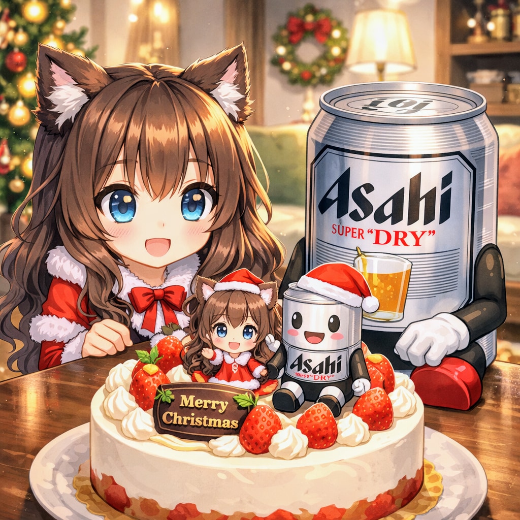 クリスマスケーキと小さな女の子