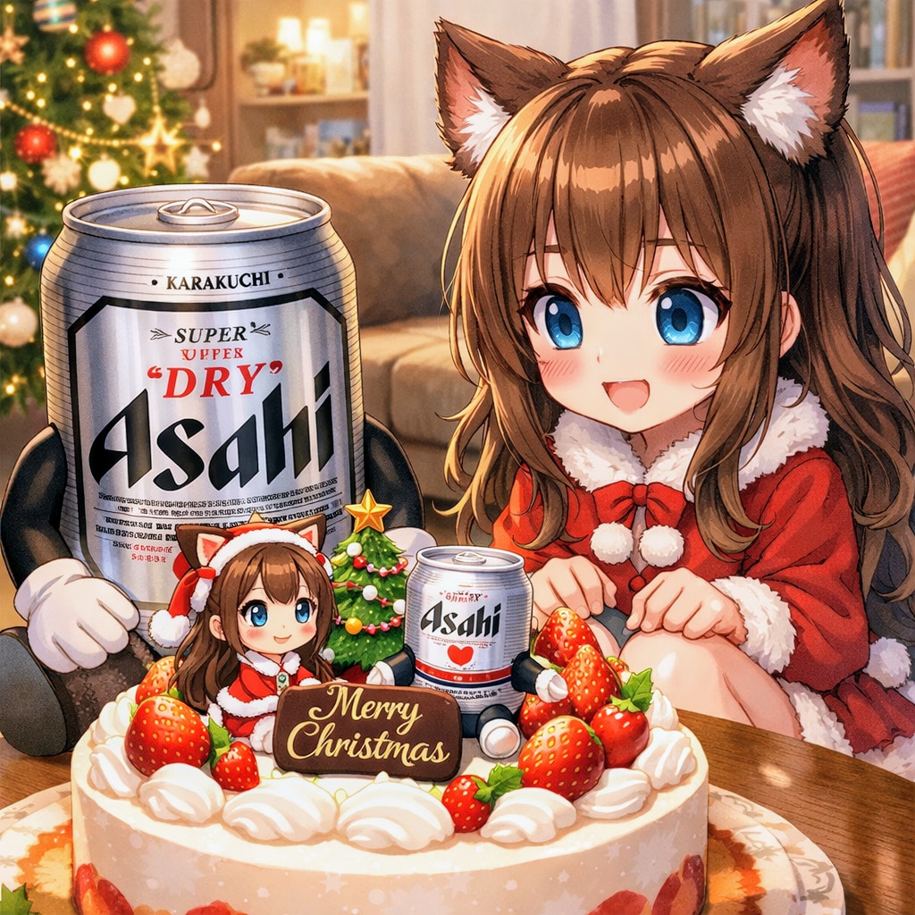 クリスマスケーキと小さな女の子 | の人気AIイラスト・グラビア