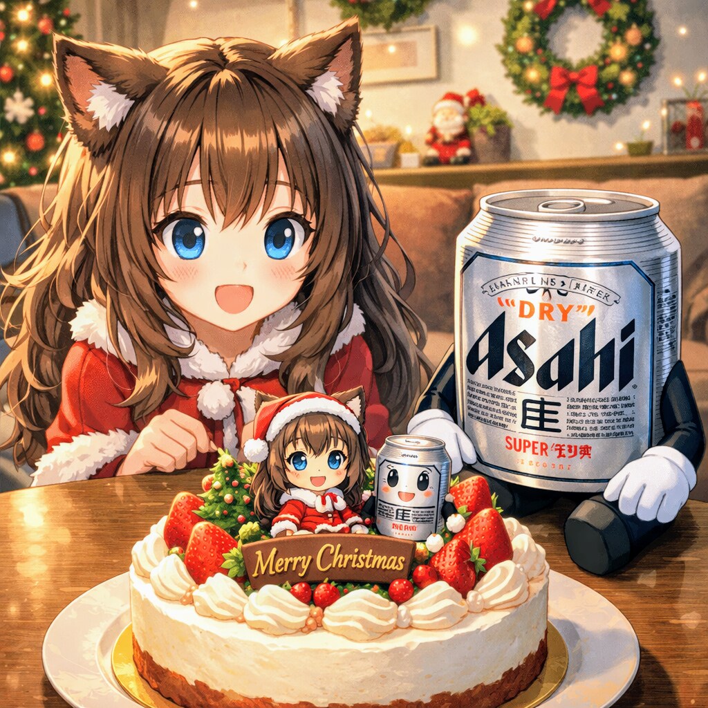クリスマスケーキと小さな女の子