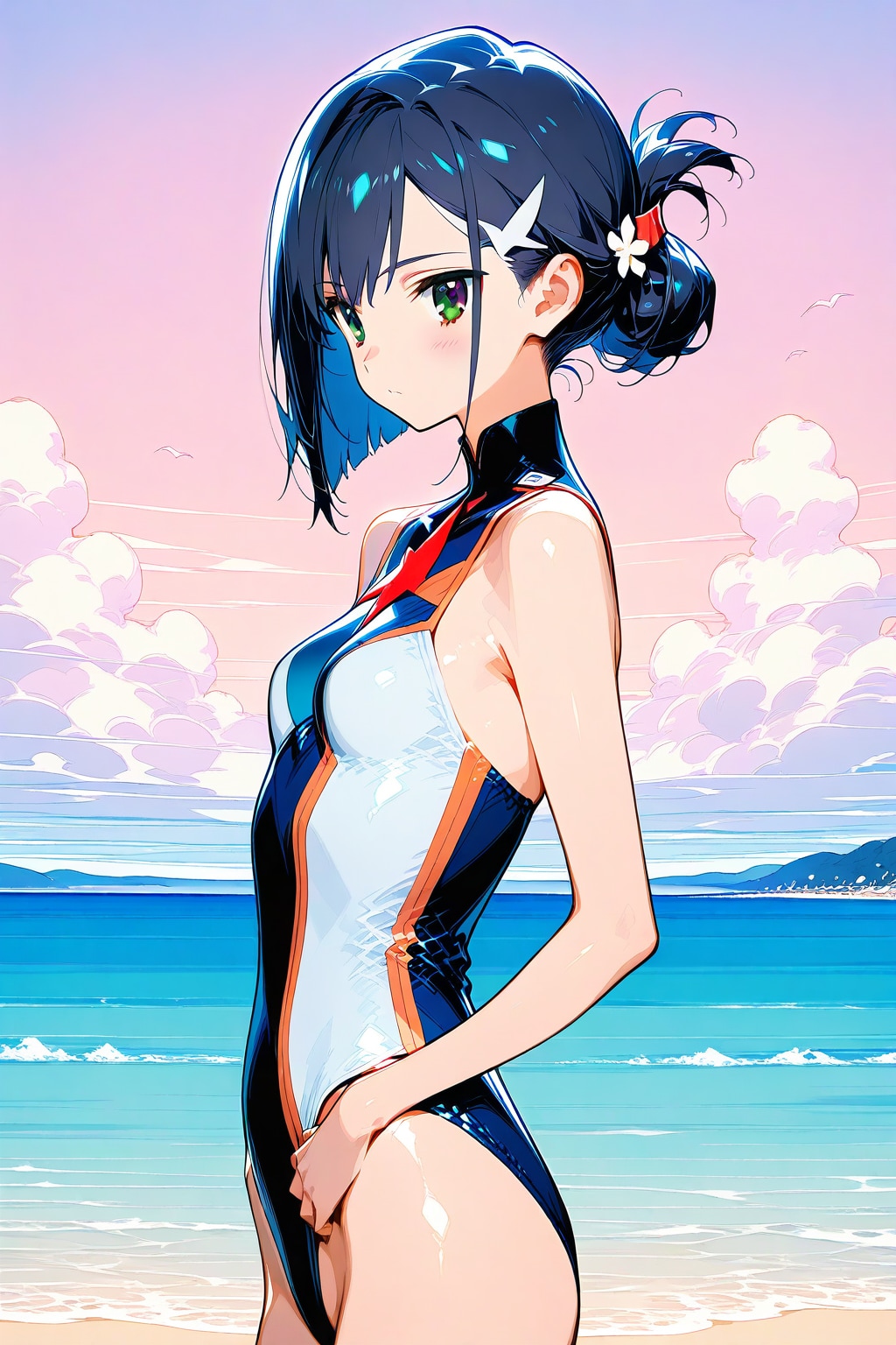 美しい海と少女