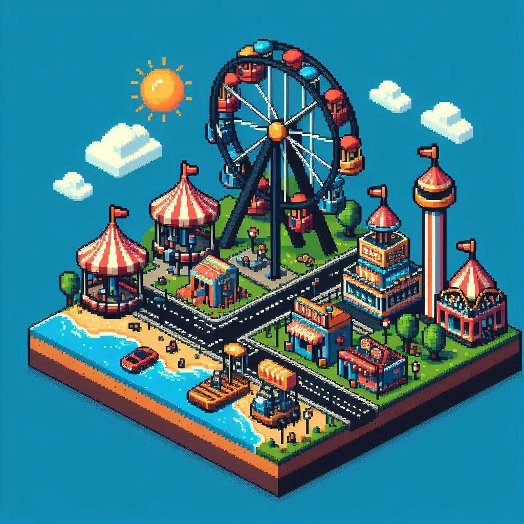 遊園地(ドット絵)