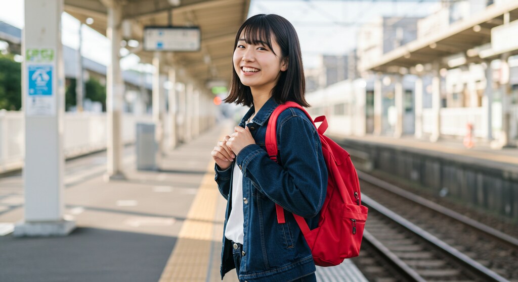 今日のエモっちゃん🚃😉🎒