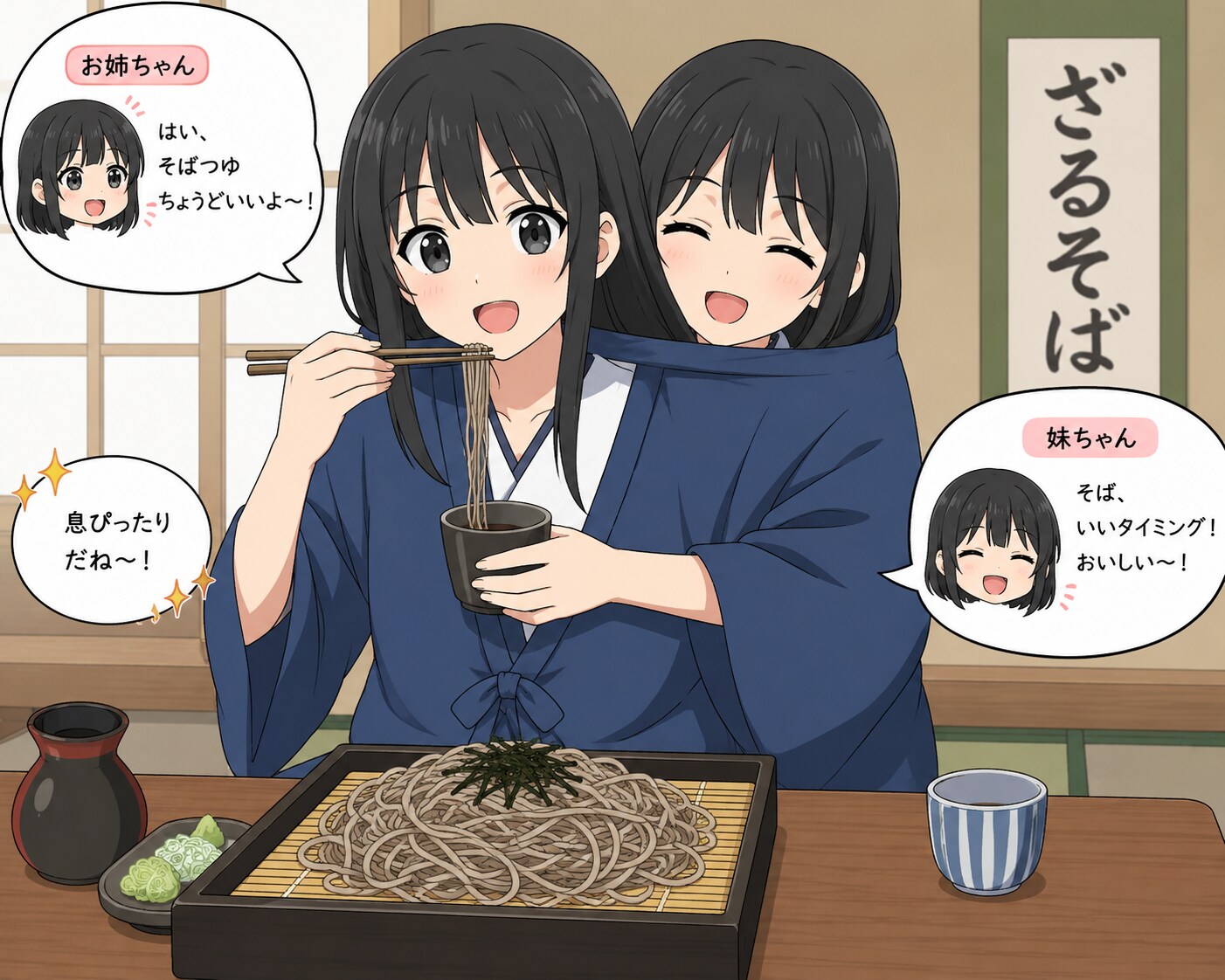 二人羽織笊蕎麦姉妹