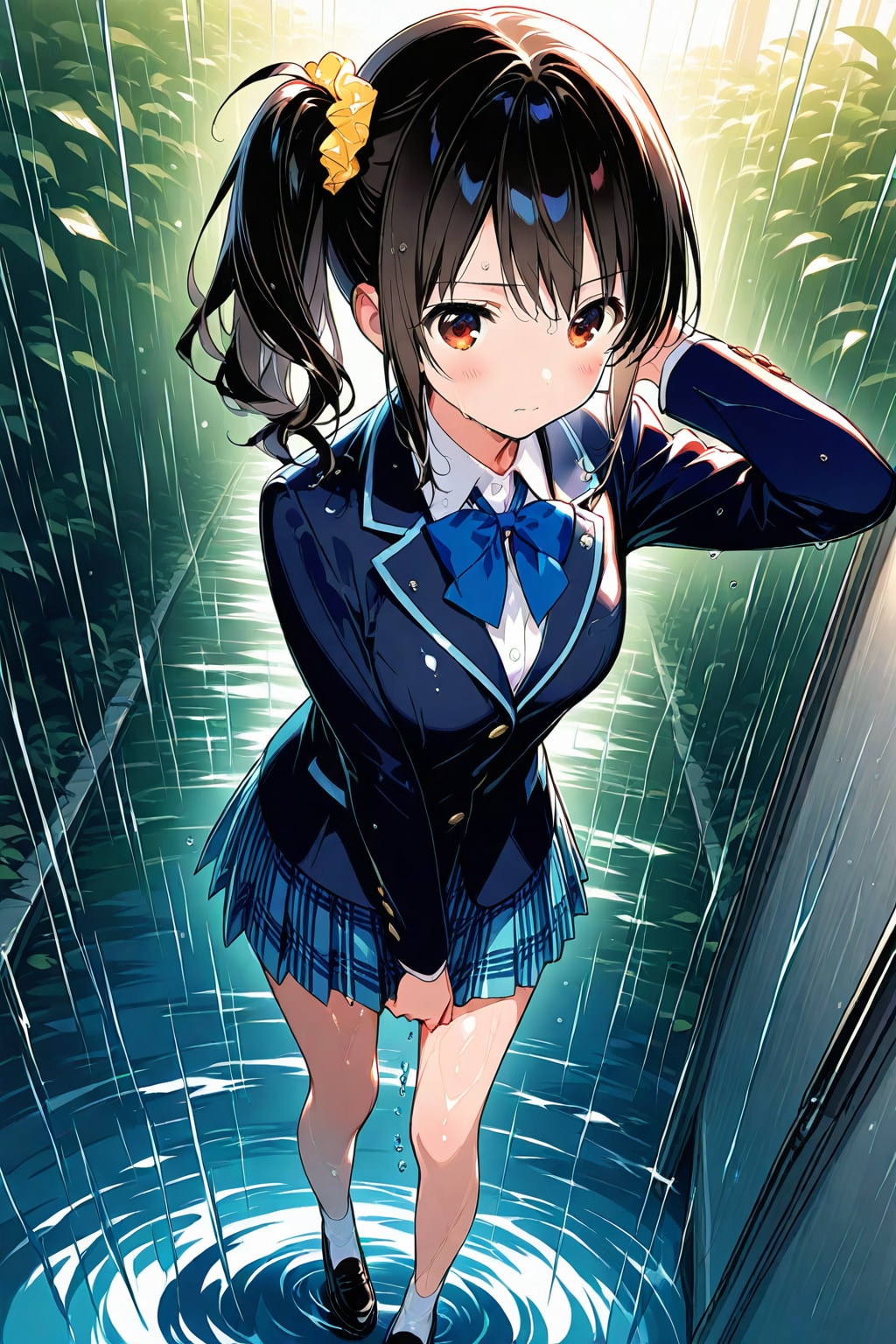 雨、降らないって、言ってたのに...。