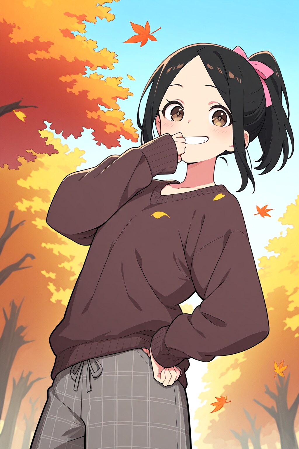 うちの子秋ファッション 2025　桃花