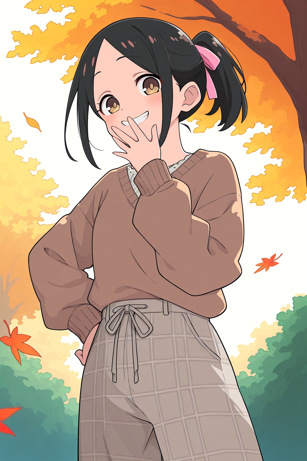 うちの子秋ファッション 2025　桃花