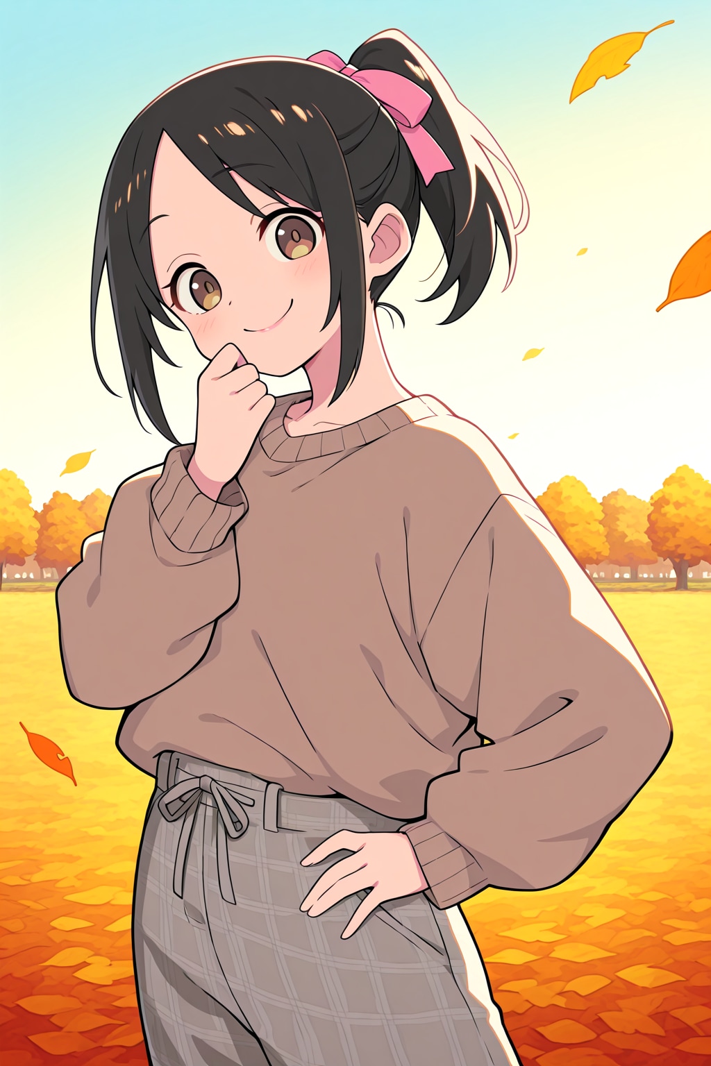 うちの子秋ファッション 2025　桃花