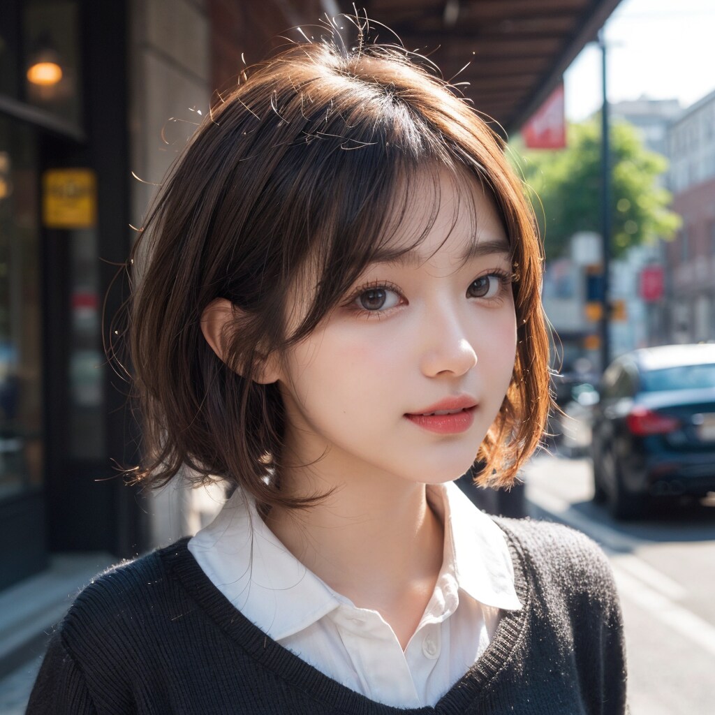 茶髪ボブ