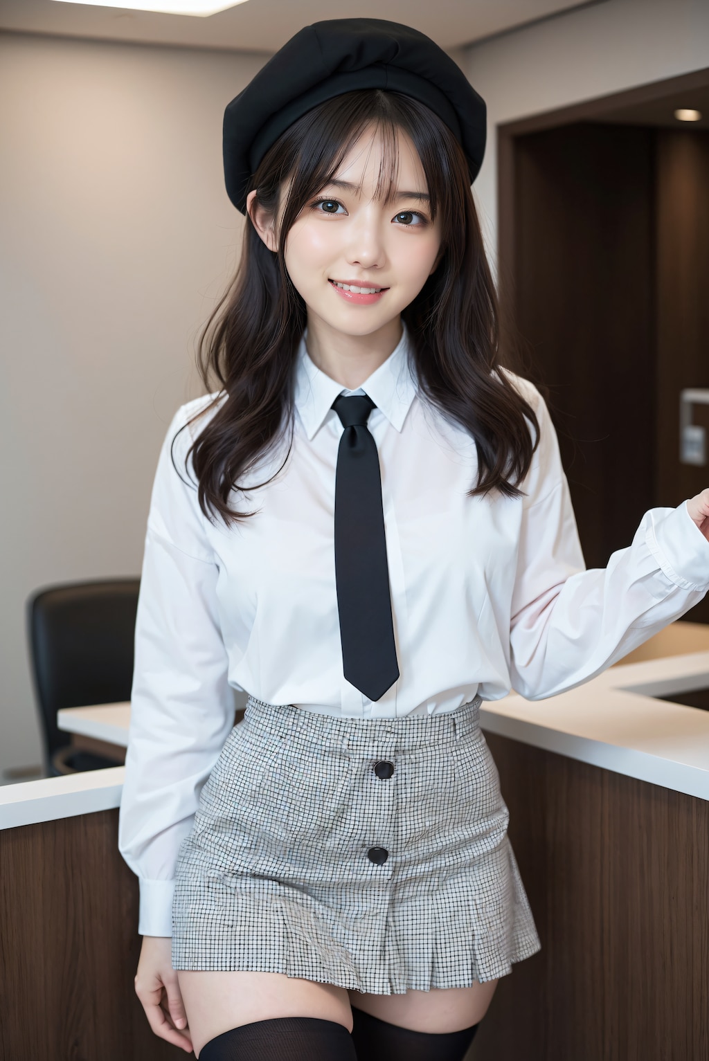 綺麗な足の会社の受付嬢