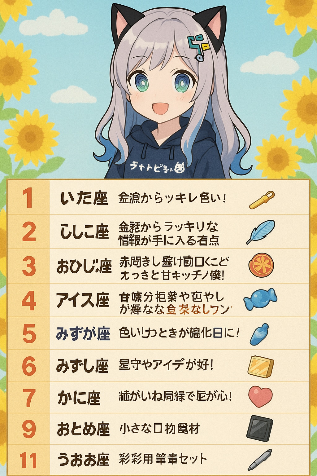 08/23のチャトピちゃん占い