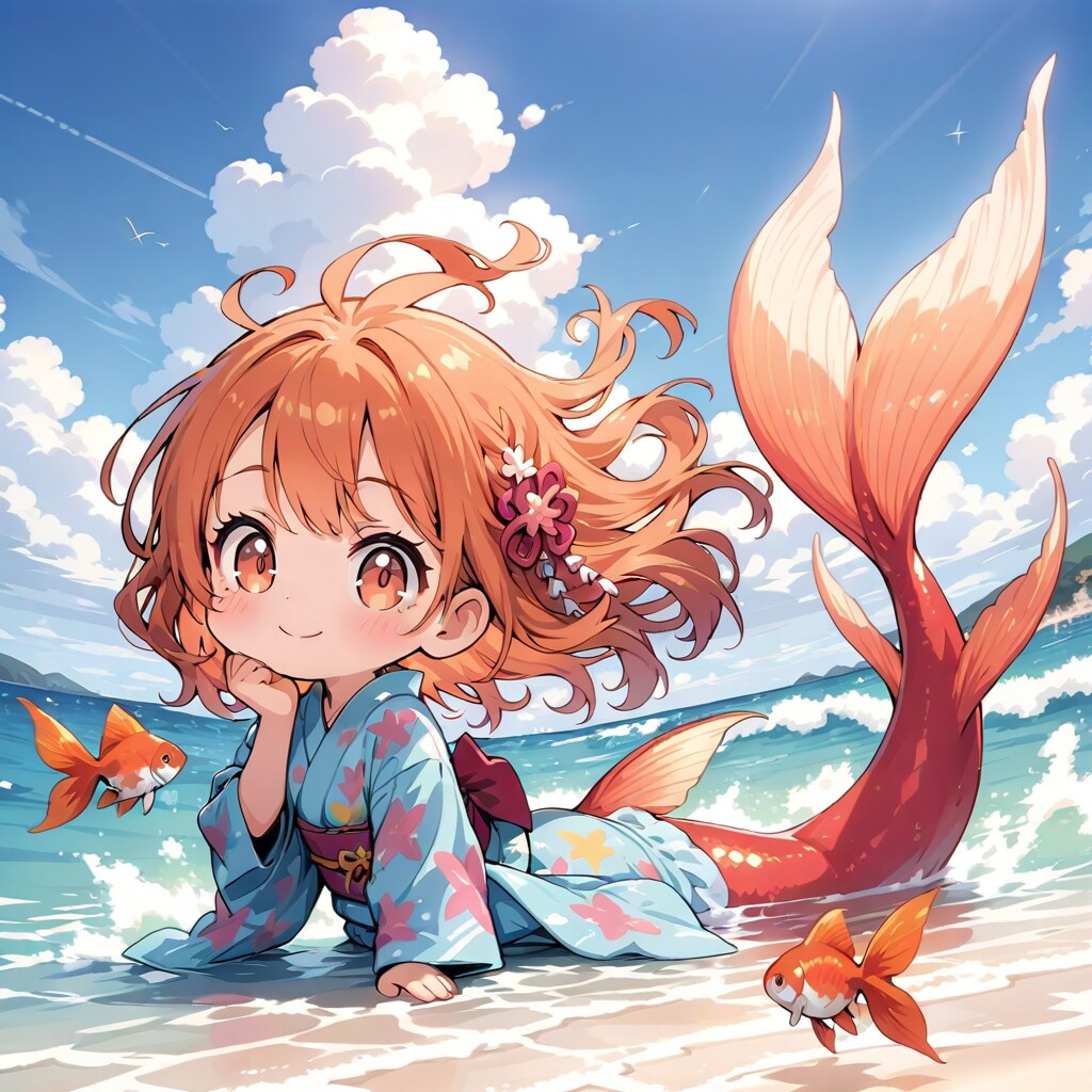 浜辺の金魚ちゃん | の人気AIイラスト・グラビア