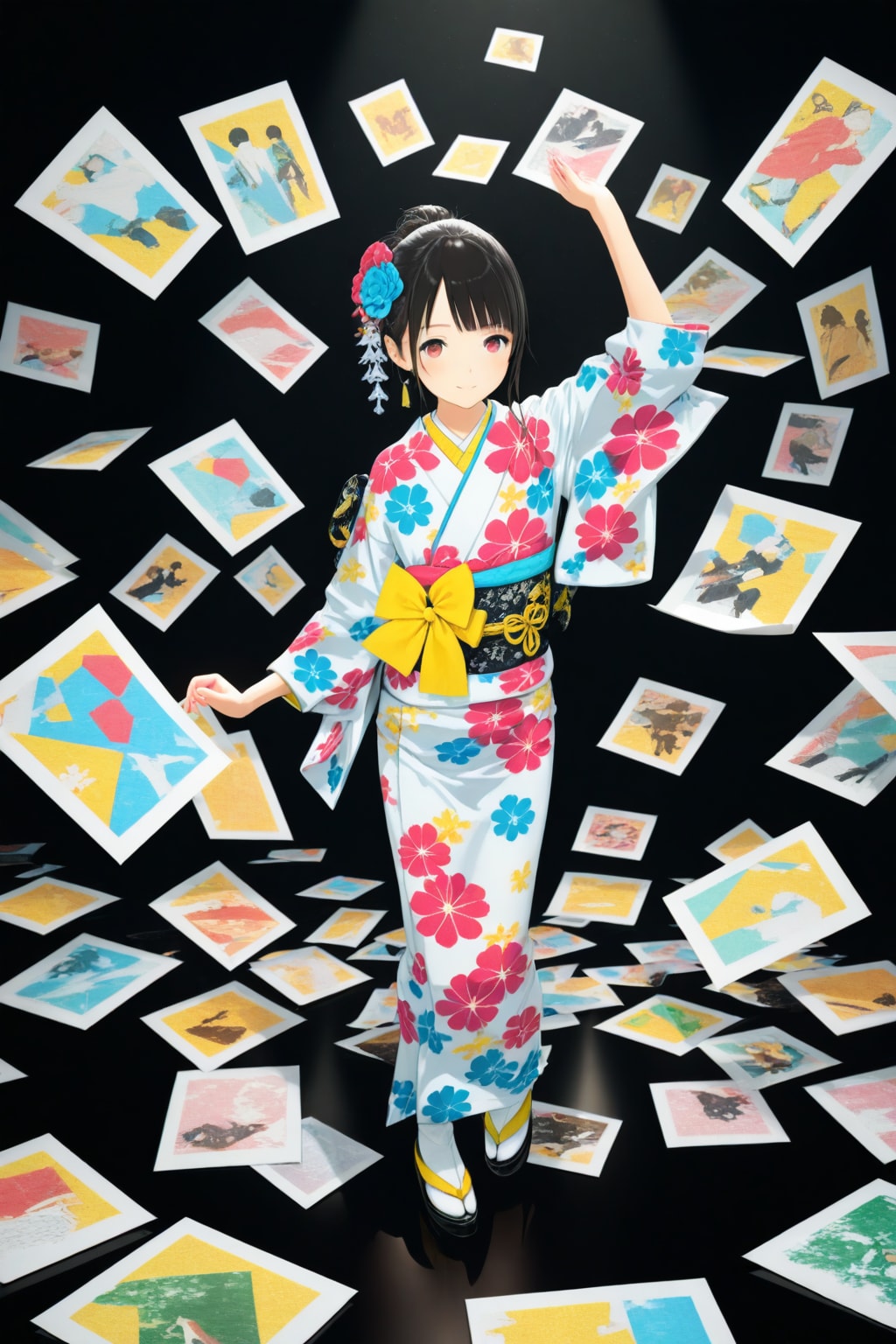 紙の上で踊る人々