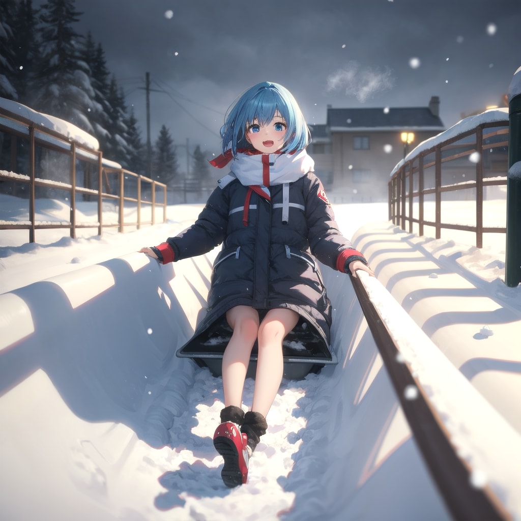 滑り台を滑る | の人気AIイラスト・グラビア