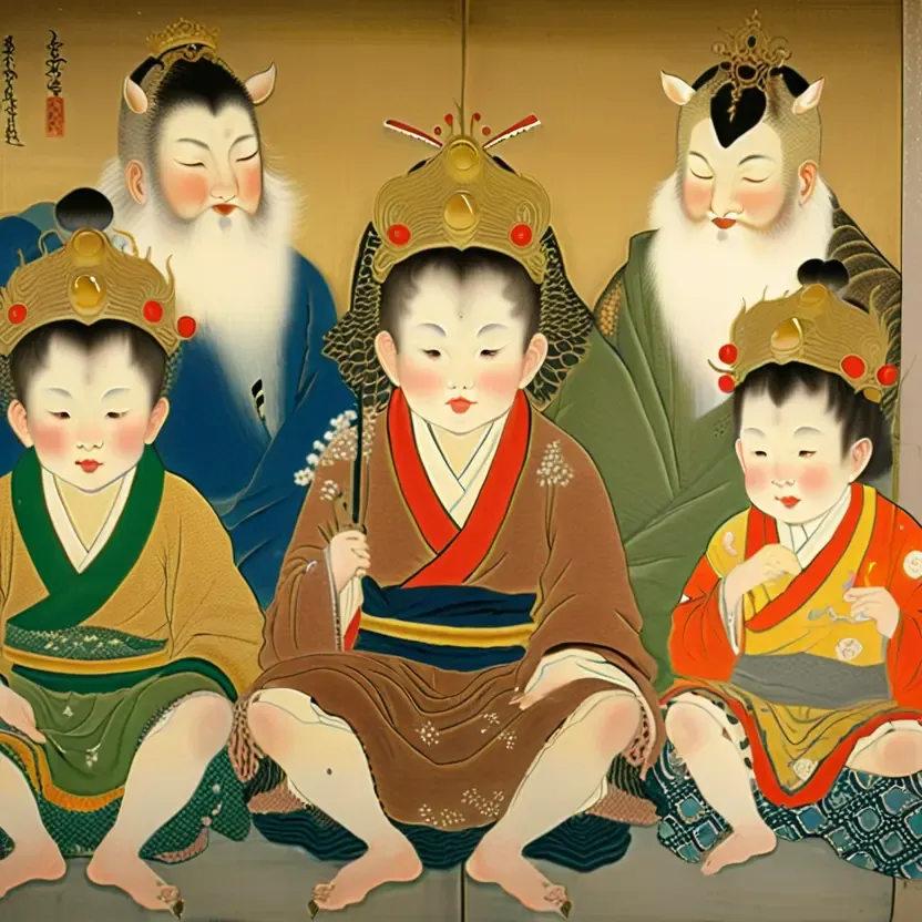 童神窟の彩色壁画
