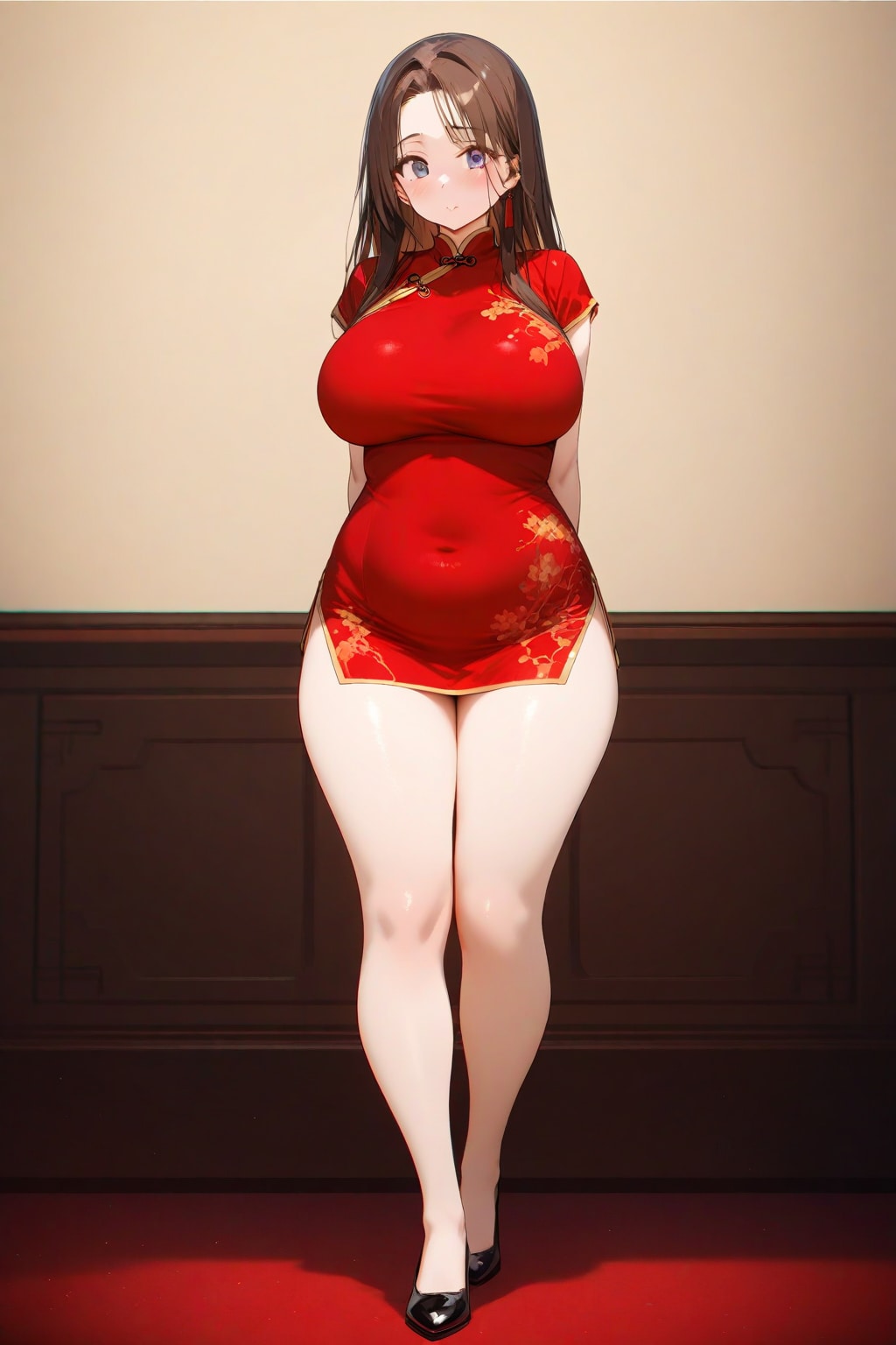 赤いチャイナドレス